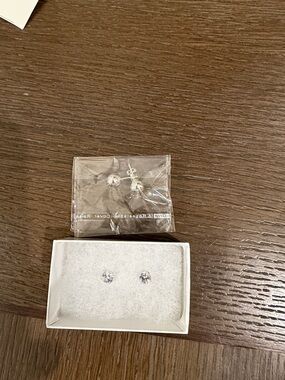 Sterling Silver Clear Cubic Zirconia Stud Earrings - Sparkling Clear